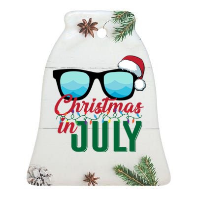 Christmas In July Ceramic Bell Ornament