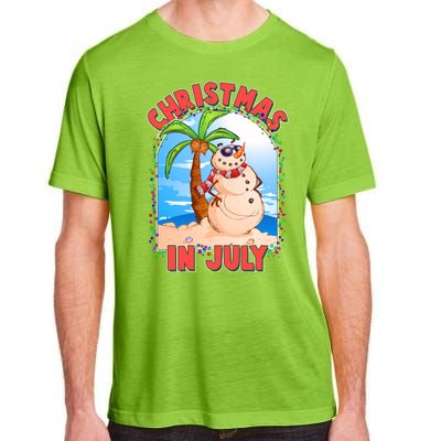 Christmas In July Beach Sand Snowman Adult ChromaSoft Performance T-Shirt