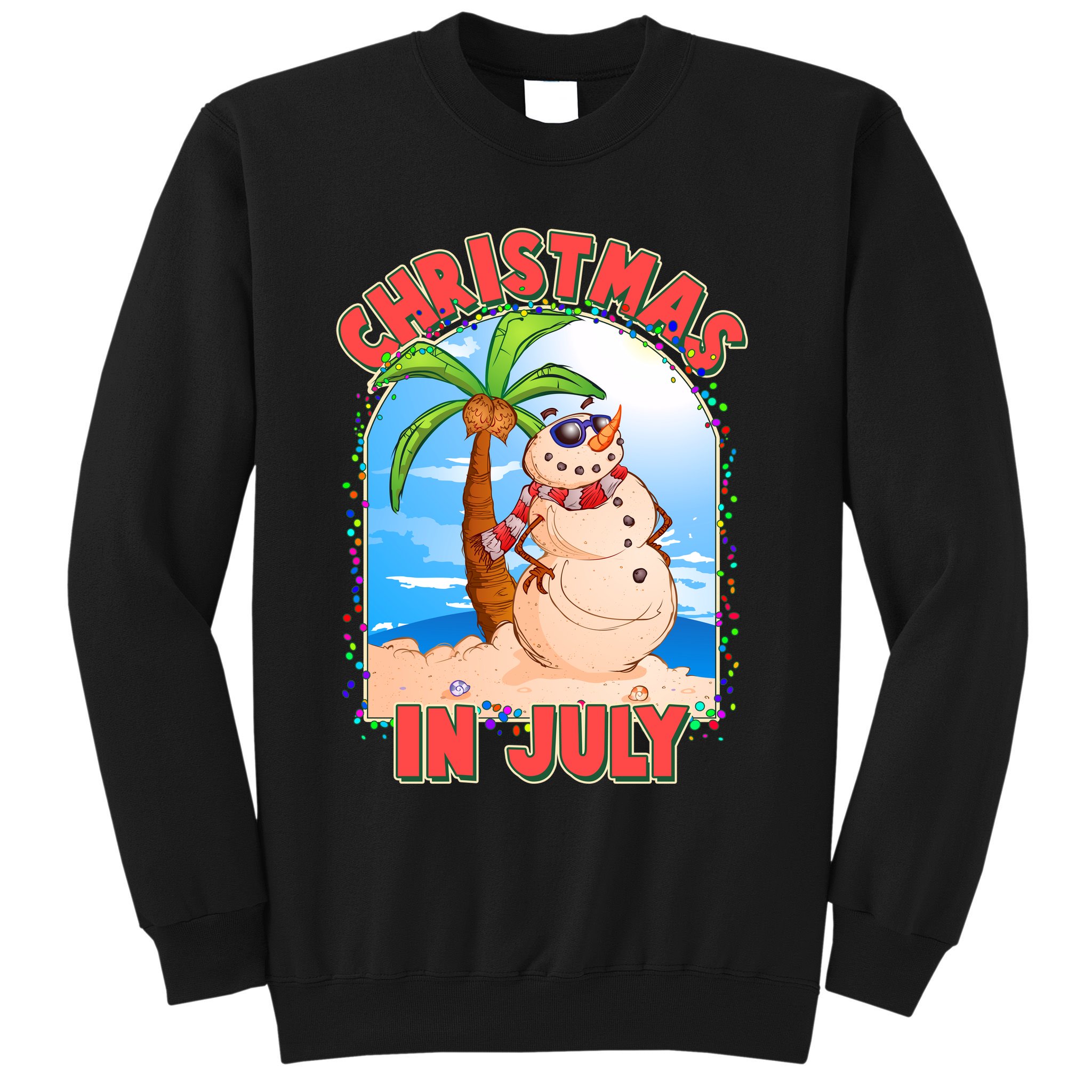 Christmas In July Beach Sand Snowman Sweatshirt