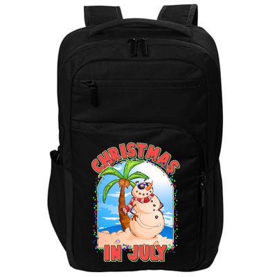 Christmas In July Beach Sand Snowman Impact Tech Backpack