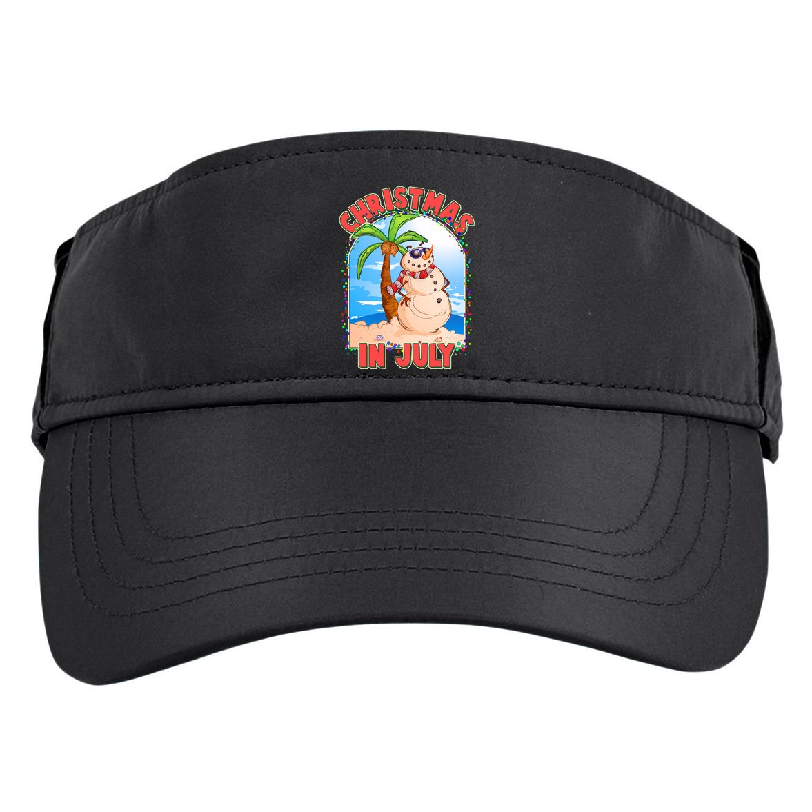 Christmas In July Beach Sand Snowman Adult Drive Performance Visor