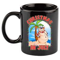 Christmas In July Beach Sand Snowman 11oz C Handle Ceramic Mug