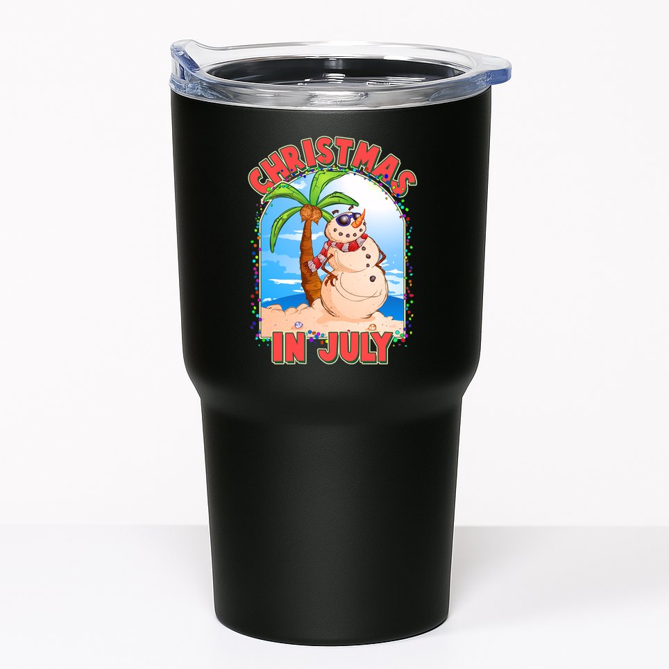 Christmas In July Beach Sand Snowman Tumbler