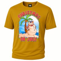 Christmas In July Beach Sand Snowman Cooling Performance Crew T-Shirt