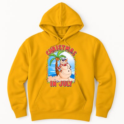 Christmas In July Beach Sand Snowman Hoodie