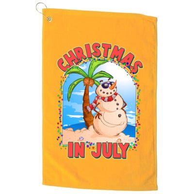 Christmas In July Beach Sand Snowman Golf Towel