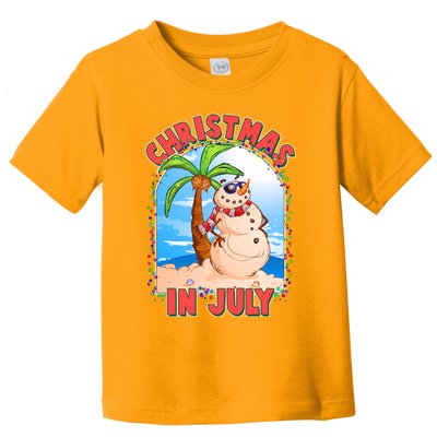 Christmas In July Beach Sand Snowman Toddler T-Shirt