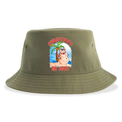 Christmas In July Beach Sand Snowman Sustainable Bucket Hat