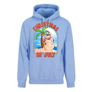 Christmas In July Beach Sand Snowman Unisex Surf Hoodie