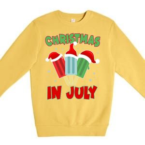 Christmas In July Festive Popsicles Premium Crewneck Sweatshirt