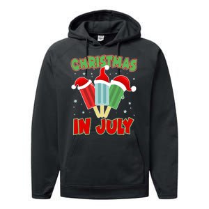 Christmas In July Festive Popsicles Performance Fleece Hoodie