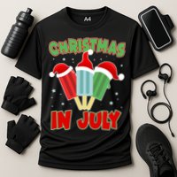 Christmas In July Festive Popsicles Cooling Performance Crew T-Shirt