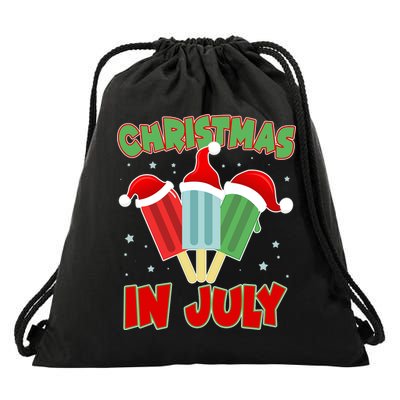 Christmas In July Festive Popsicles Drawstring Bag