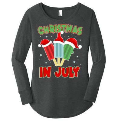 Christmas In July Festive Popsicles Women's Perfect Tri Tunic Long Sleeve Shirt