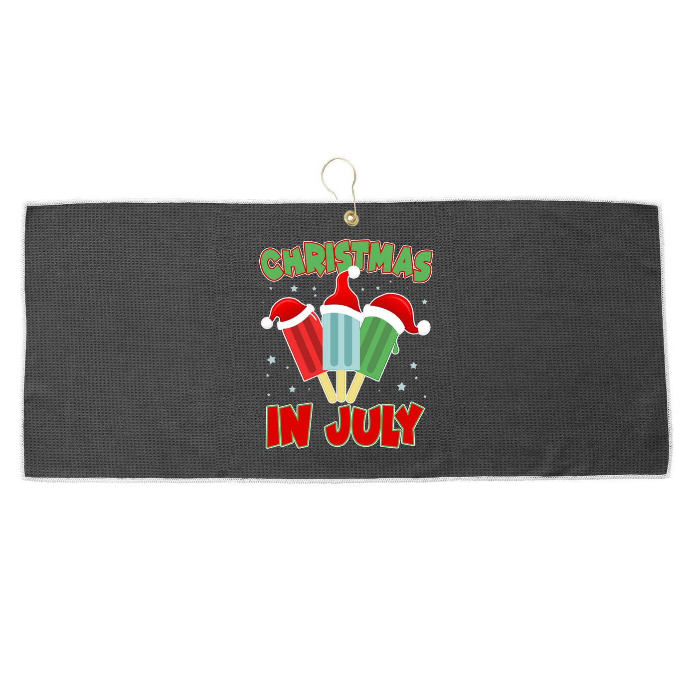 Christmas In July Festive Popsicles Large Microfiber Waffle Golf Towel