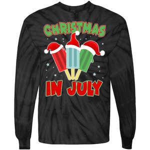 Christmas In July Festive Popsicles Tie-Dye Long Sleeve Shirt