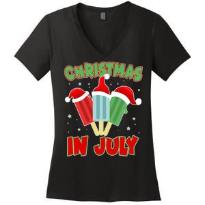 Christmas In July Festive Popsicles Women's V-Neck T-Shirt