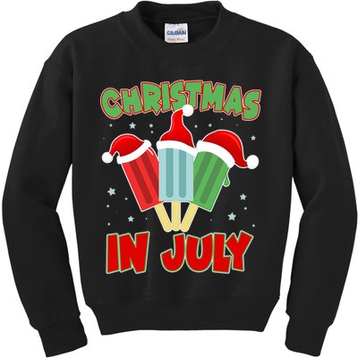 Christmas In July Festive Popsicles Kids Sweatshirt