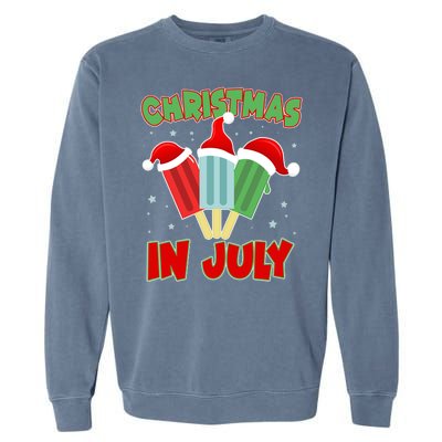 Christmas In July Festive Popsicles Garment-Dyed Sweatshirt