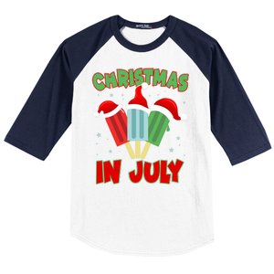 Christmas In July Festive Popsicles Baseball Sleeve Shirt