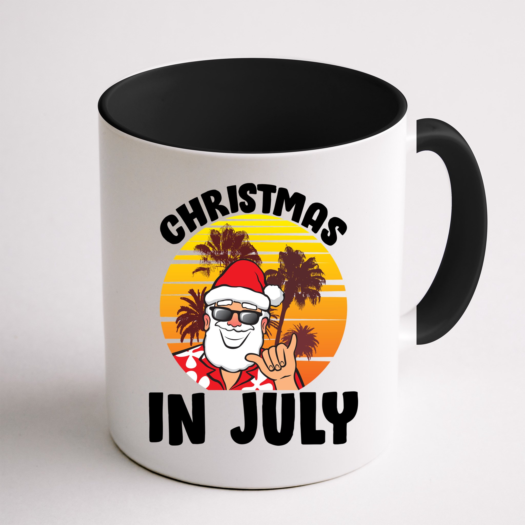 Christmas In July Retro Santa Sunset Mug