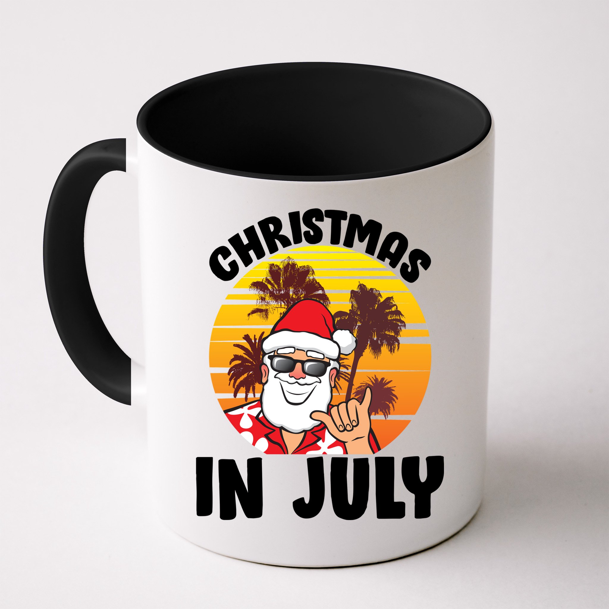 Christmas In July Retro Santa Sunset Mug