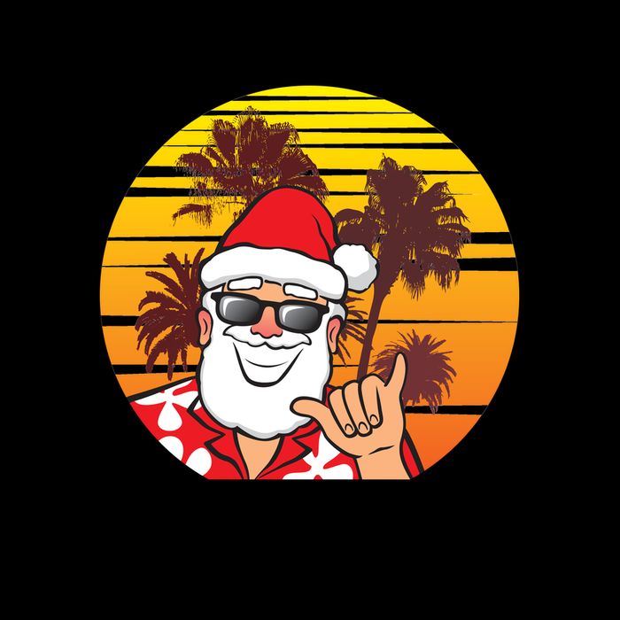 Christmas In July Retro Santa Sunset Mug