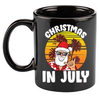 Christmas In July Retro Santa Sunset 11oz C Handle Ceramic Mug