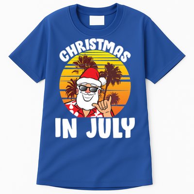 Christmas In July Retro Santa Sunset Tall T-Shirt