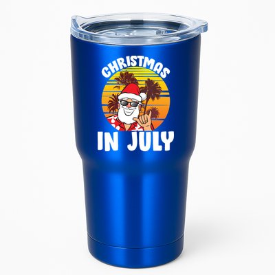 Christmas In July Retro Santa Sunset Tumbler