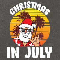 Christmas In July Retro Santa Sunset Cotton Canvas Backpack