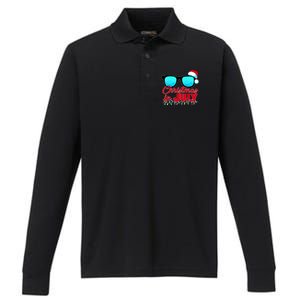 Christmas in July Santa Shades Performance Long Sleeve Polo