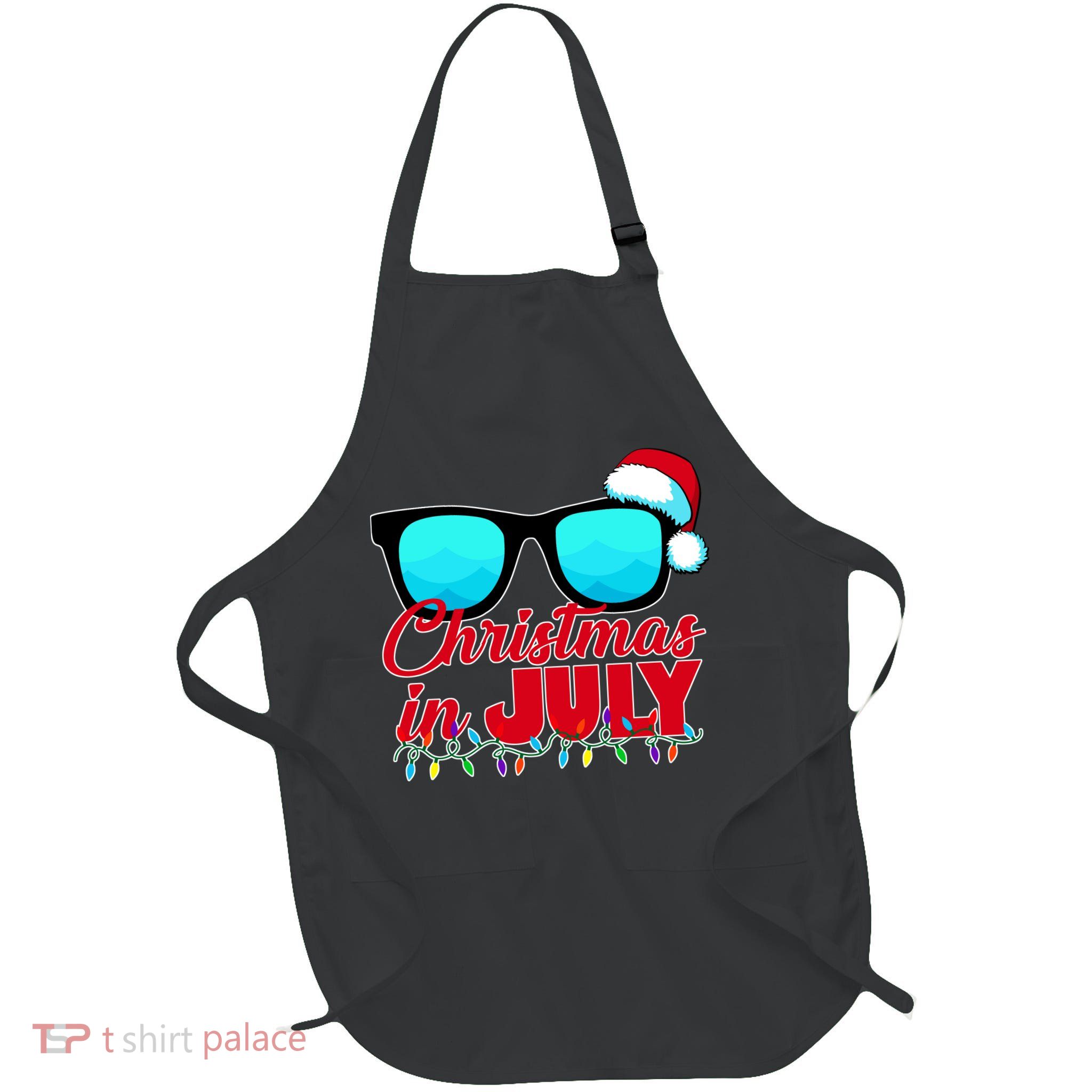 Christmas in July Santa Shades Full-Length Apron With Pockets