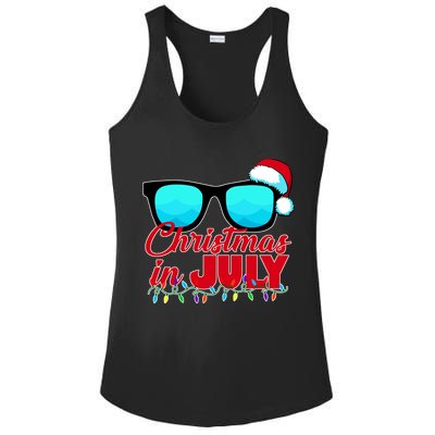 Christmas in July Santa Shades Ladies PosiCharge Competitor Racerback Tank