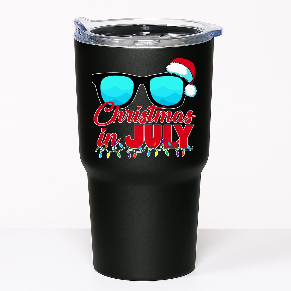 Christmas in July Santa Shades Tumbler