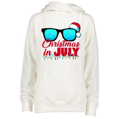 Christmas in July Santa Shades Womens Funnel Neck Pullover Hood