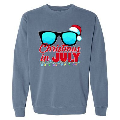 Christmas in July Santa Shades Garment-Dyed Sweatshirt