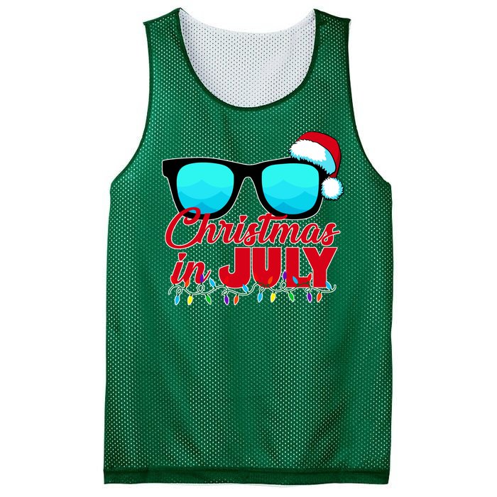 Christmas in July Santa Shades Mesh Reversible Basketball Jersey Tank