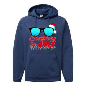 Christmas in July Santa Shades Performance Fleece Hoodie