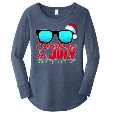 Christmas in July Santa Shades Women's Perfect Tri Tunic Long Sleeve Shirt