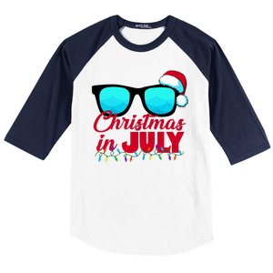 Christmas in July Santa Shades Baseball Sleeve Shirt