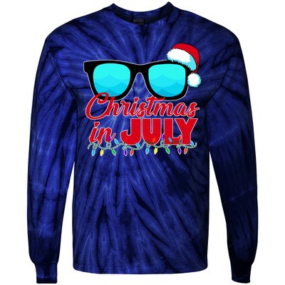 Christmas in July Santa Shades Tie-Dye Long Sleeve Shirt