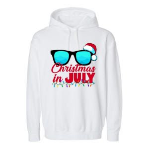 Christmas in July Santa Shades Garment-Dyed Fleece Hoodie