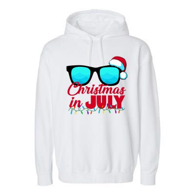 Christmas in July Santa Shades Garment-Dyed Fleece Hoodie