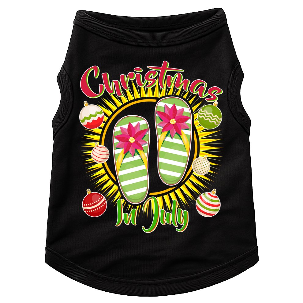 Christmas In July Summer Flip Flops Doggie Tank