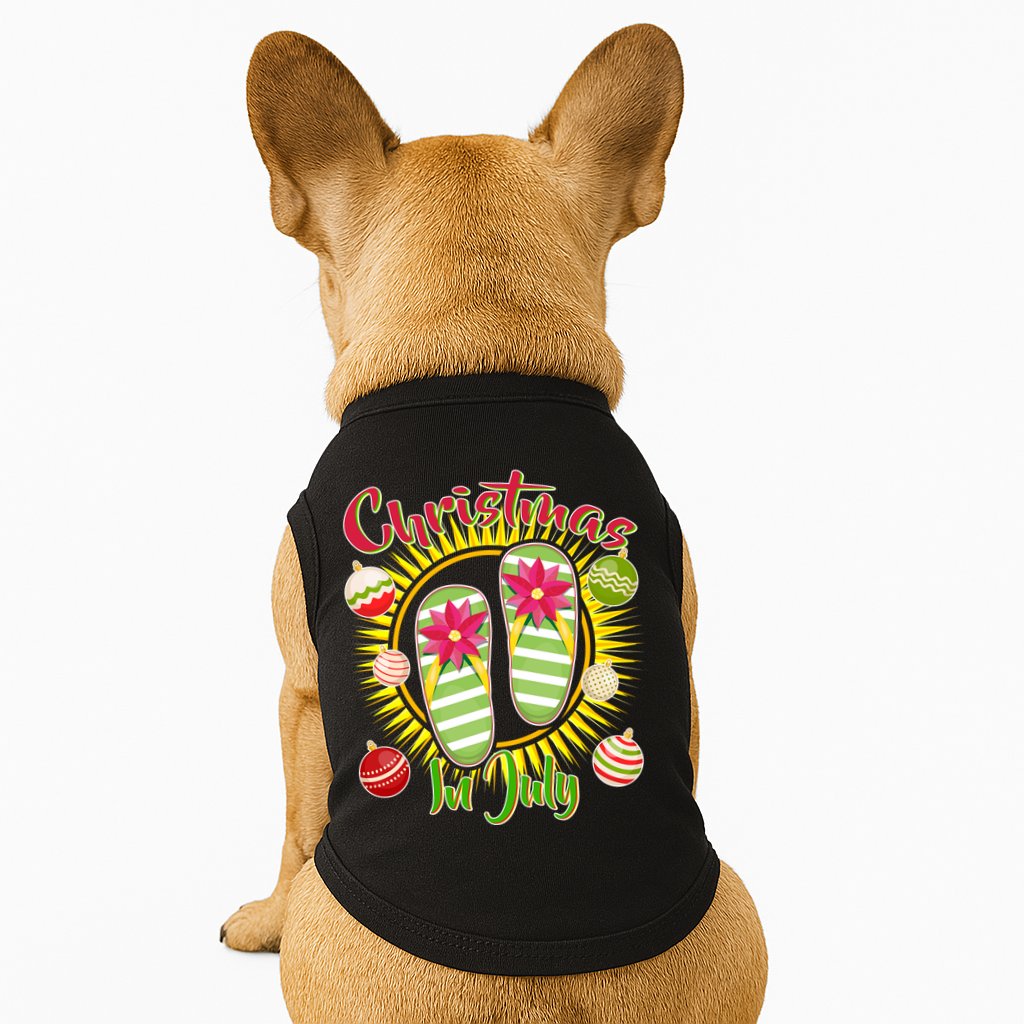 Christmas In July Summer Flip Flops Doggie Tank