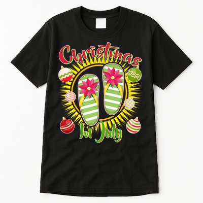 Christmas In July Summer Flip Flops Tall T-Shirt