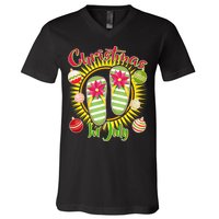 Christmas In July Summer Flip Flops V-Neck T-Shirt
