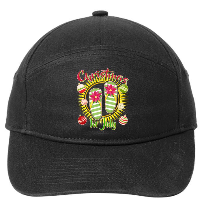 Christmas In July Summer Flip Flops 7-Panel Snapback Hat