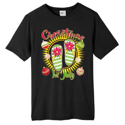 Christmas In July Summer Flip Flops Tall Fusion ChromaSoft Performance T-Shirt